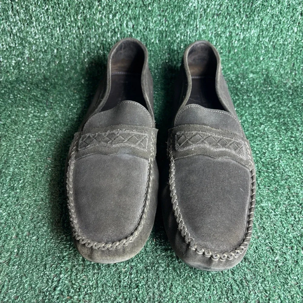 Bottega Veneta Intrecciato‎ Suede Driving Loafers Luxury Moccasins Brown Mens 11